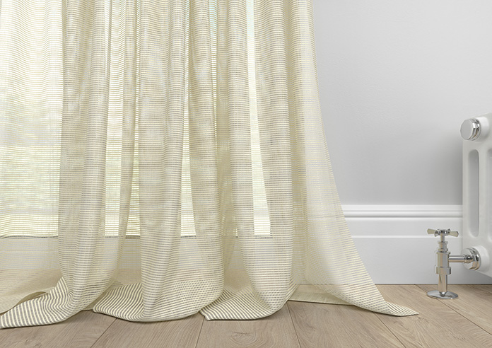 Catania Stripe Voile, Powder Cream - Made to Measure Curtains - Image 6